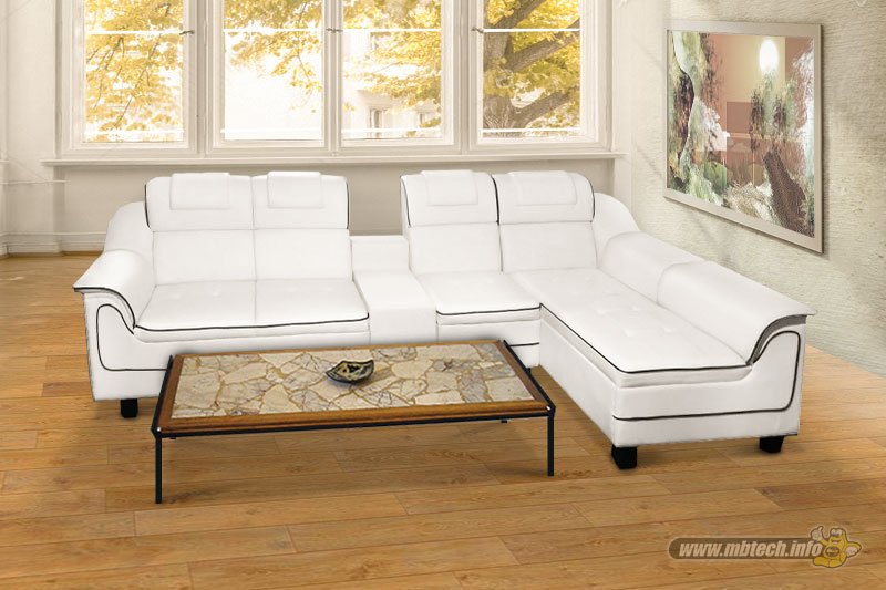 sofa L putih